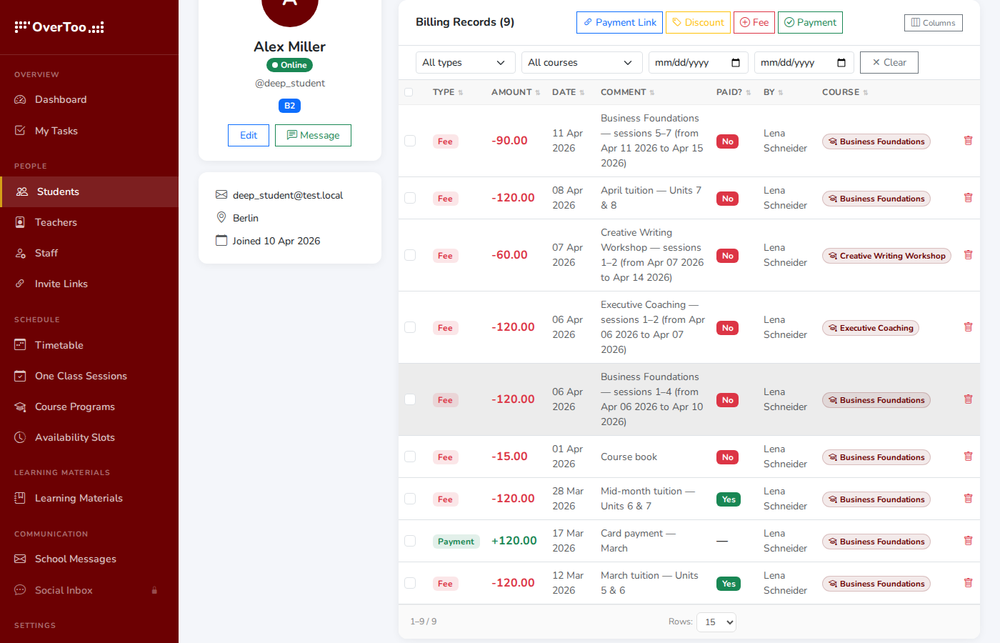 Student Billing